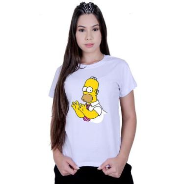 Imagem de Camiseta Baby Look Feminina The Simpsons Homer - Lafre, Branco, G