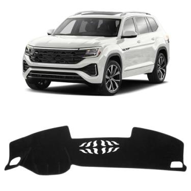 Imagem de KUST Capa de painel de carro para Volkswagen/VW Atlas 2024 2025 sem HUD poliéster antiderrapante console central painel acessórios interiores para VW Atlas tapete de painel de ajuste personalizado