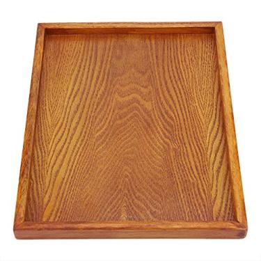 Imagem de GLOGLOW Bandeja de chá de Madeira que Serve Prato Anti, Pratos, Leve e Portátil, Estilo Elegante e Simples, Pode Ser Usado para chá, café, Lanches, Xícara de água e Bebidas, Superfície Lisa, Fácil