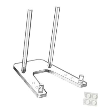 Imagem de Wswqop Suporte de prato para exposição, cavalete de acrílico antiderrapante, suporte ajustável para porta-retratos para colecionáveis, CD, prato, álbum