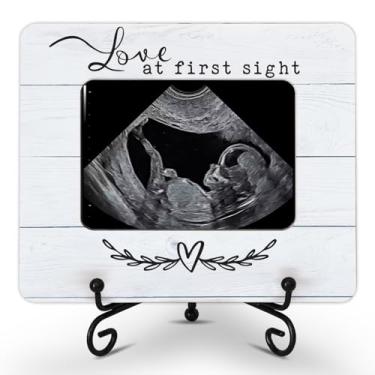 Imagem de Moldura de ultrassom para ultrassom de madeira para novos pais - decoração de madeira para avós bebê anúncio de bebê - Moldura de gravidez para grávidas - presentes para mulheres grávidas, mamãe e