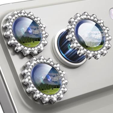 Imagem de Xfilm Protetor de lente de câmera para iPhone 17 Pro/17 Pro Max Gear Bling Diamond, metal individual com dureza 9H, protetor de tela de câmera à prova de arranhões, acessórios elegantes, compatível