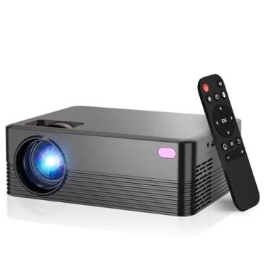 Imagem de Mini projetor portátil com Wi-Fi e Bluetooth, projetor inteligente Full HD 1080p nativo, 300 ANSI, compatível com smartphone, HDMI, USB para casa, quarto, uso externo (preto)