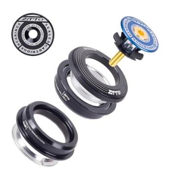 Imagem de ZTTO Fone de ouvido para bicicleta, MTB 44 mm ZS44 1-1/20.3 cm 28,6 mm, garfo de tubo reto, estrutura de bicicleta de estrada de montanha, perfil baixo, semiintegrado, 4444S (azul)