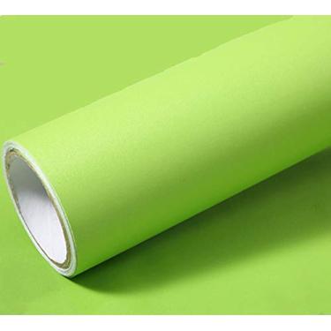 Imagem de Papel de parede adesivo de papel de parede em vinil texturizado fosco cor sólida Revestimento de prateleira papel decorativo para casa, 40 cm por 20 cm, Green