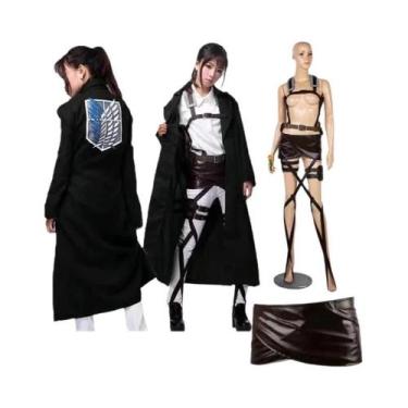 Imagem de Jaqueta De Cosplay De Attack on Titan Shingeki No Kyojin Com Saia E Su