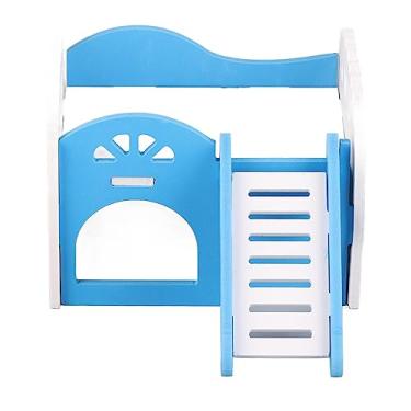 Imagem de Casa Hamster Quarto Hamster Placas Plásticas de Madeira de Castelo de 2 Andares Com Medidas Fáceis de Montar para Falta de Exercício Durável para Ratos, Porquinhos-da-índia,