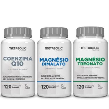 Imagem de Kit Magnesio Treonato Dima la to Coenzima Q10 500Mg 120 Cápsulas Metab