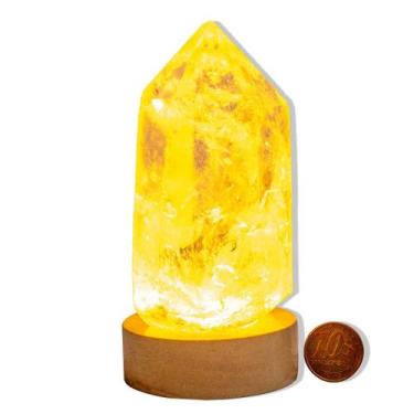 Imagem de Ponta Cristal Bruta na Base Led 200 a 400g 7 a 11cm Tipo B - Cristaisd