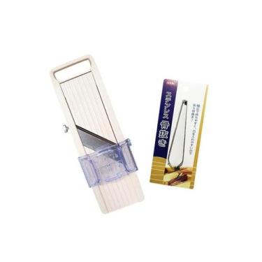 Imagem de Kit 1 Mandolin Benriner Fatiador Legumes 1 Pinça De Peixe Utensílios d