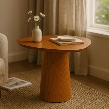 Imagem de Mesa Lateral Aracajú Orgânica Base Cônica Moderna Para Sala