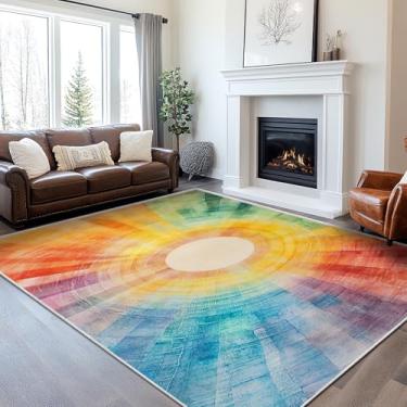 Imagem de 22,5 x 30,5 cm, tapete colorido para área de sol, antiderrapante, fino, grande, para sala de estar, quarto, sala de jantar, banheiro, escritório