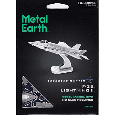 Imagem de Quebra-Cabeça Metal Earth 3D Model Kit, Mini Replica Aeronave F-35A Lightning II