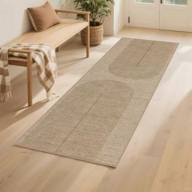 Imagem de Arvenchy Tapete de juta fácil 5 x 15: Tapetes de área boho naturais internos e externos para corredor, pátio, antiderrapante - Tapete contemporâneo neutro para casa de fazenda para entrada, cozinha
