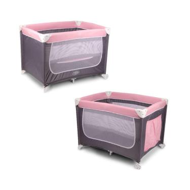 Imagem de Berço Cercado Desmontável Portátil Chiqueirinho Confort Rosa