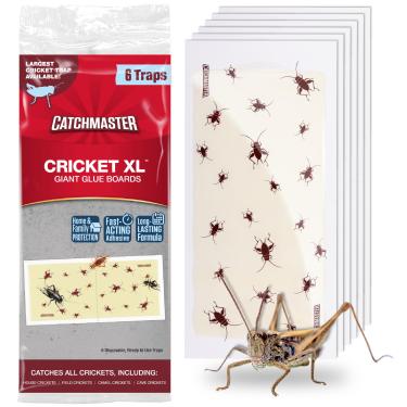 Imagem de Catchmaster Cricket XL Placas gigantes de cola, pacote com 6, armadilhas adesivas de críquete para uso interno, armadilha adesiva para dentro de sua casa, exterminador de insetos a granel, armadilhas