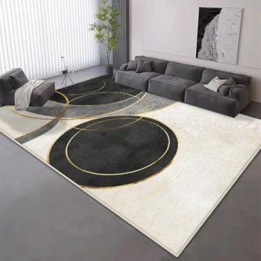 Imagem de Tapete geométrico para decoração de sala de estar, tapete curto de veludo antiderrapante, 200x300 cm, sofá de quarto, tapete dobrável (120x160 cm)/DT-5342-Flannel-2)