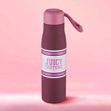 Imagem de Juicy Couture Garrafa de água Luxe Loop Varsity Logo de 500 ml com cabo de tecido, vinho