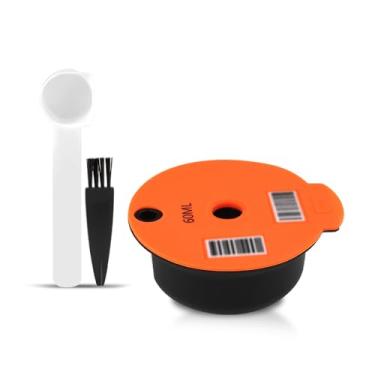Imagem de YUYUEMI Filtro de café de silicone Bosch Tassimo, cápsulas de café reutilizáveis Tassimo, cápsulas de filtro de café recarregáveis com 1 colher e 1 pincel para máquina de café Bosch Tassimo Series (60
