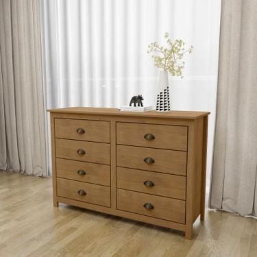 Imagem de Cômoda 8 Gavetas Topázio 100% Madeira Maciça para Quarto - Finestra