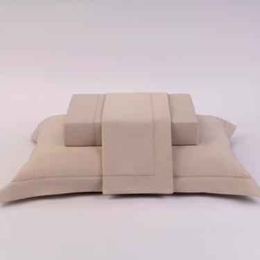 Imagem de Plumasul Jogo de Cama Natu Pallina 100% Algodão Cetim 300 Fios Queen 4 peças Cor Fendi Festone Nude