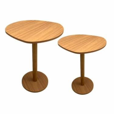 Imagem de Kit 2 Mesas Laterais Monopé Design Orgânico 31/41 Cm - Mel