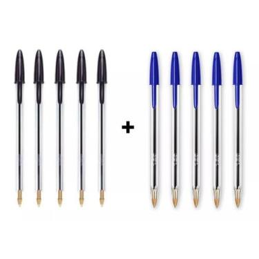 Imagem de Kit 10 Canetas Bic Cristal Ponta Média 1.0 Esferográfica