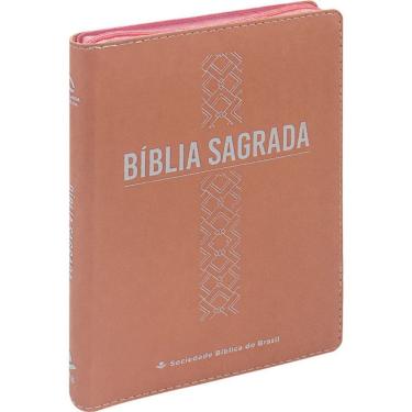 Imagem de Bíblia Sagrada - Linha Ouro - Rosa - Zíper - NAA - SBB