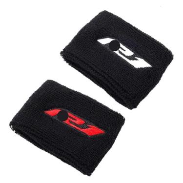 Imagem de BYYINGSUS Compatível com R1 YZF-R1 YZFR1 YZF R1M 2021 2022 2023 copo de reservatório de fluido de freio dianteiro para motocicleta acessórios para meias de tanque de óleo (1 W 1 R)