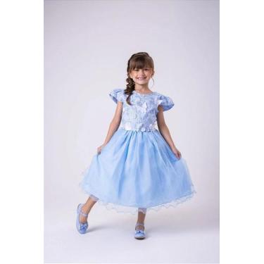 Imagem de Vestido Jardim Encantado Azul Bebê - Confeccionado em Tecido Misto - n