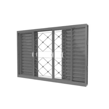 Imagem de Veneziana Xadrez Com Grade 150X120cm Vitralfer