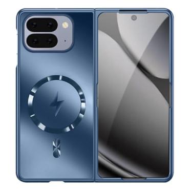 Imagem de LTLMYDAM Capa magnética para Google Pixel 10 Pro Fold, ultrafina, à prova de choque, antiimpressões digitais, suporte para carregamento sem fio, azul, 10 Pro Fold