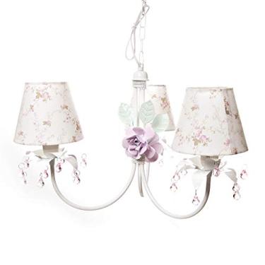 Imagem de Lustre 3L Primavera Rosa 2 Flores G Quarto Bebê Infantil