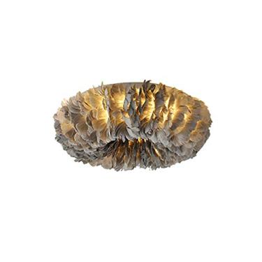 Imagem de Lustre moderno Criatividade Pena Teto Ht Fofo Abajur Lustre Moderno Minimalista Decoração Pingente Ht para Quarto Meninas Quarto-Cinza 80Cm/Cinza/60cm luminária pendente pendente