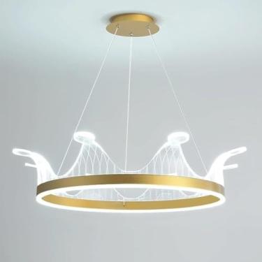Imagem de Luminárias pendentes para decoração de ambientes, luminária pendente moderna de acrílico, lustre LED de 3 cores compatível com sala de estar, sala de jantar, quarto, lâmpadas de lustre