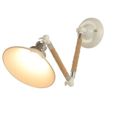 Imagem de Luminária de parede com braço giratório Luminária de parede retrô ajustável Luminária de parede interna Vintage Industrial Metal Luminária de leitura E27 com abajur de cone Luminária de cabe