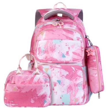 Imagem de Mochila escolar Vbiger impermeável para meninas com lancheira - Lightb