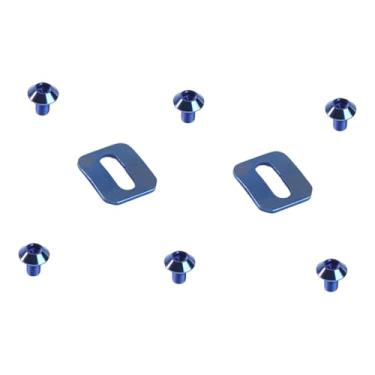 Imagem de UGPLM 2 peças de juntas de pedal autotravantes para bicicleta, acessórios de presilha de pedal de bicicleta, arruelas antiderrapantes de reposição para, Azul