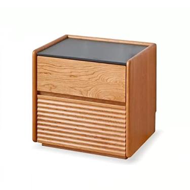 Imagem de URGDWEKJY Sofá-mesa para casa, retrô, laje de rock, armário de cabeceira para quarto, gaveta dupla, armário de armazenamento, sala de estar, armário lateral, mesa pequena