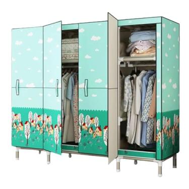 Imagem de YPDJVLTI Armário portátil guarda-roupa portátil armário de roupas de aço armário 89 cm/129,5 cm/167,6 cm guarda-roupa moda guarda-roupa economiza espaço armário doméstico espaçoso