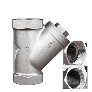 Imagem de Aço Inoxidável 304 1/2 3/4 1 BSP Rosca Fêmea Válvula de Filtro Tipo Y Bomba Booster para Água Óleo Válvula de Filtro de Gás DN15 20 25 32 40(5.1 cm)