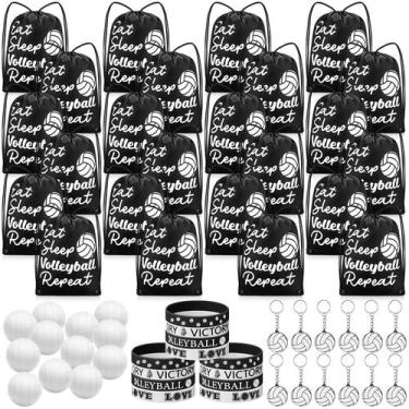 Imagem de Party Favors MiniInFlat Volleyball para crianças com bolsas e chaveiro