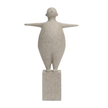 Imagem de Escultura decorativa Pessoa em pé na pedra mart, cinza