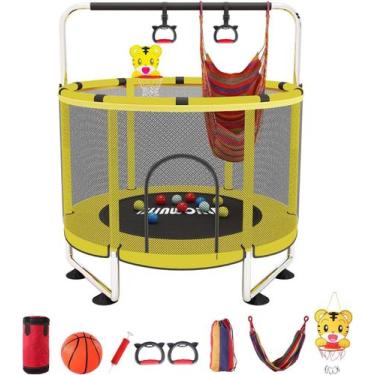 Imagem de Trampolim BLINWORLD 152 cm para crianças ajustável 200 kg com aro