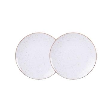 Imagem de Jogo de Pratos Sobremesa Rústico 2 Peças 21 cm Porcelana Decorada Tramontina