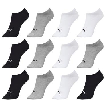Imagem de Kit 12 Pares de Meias Puma Sapatilha Esportiva Feminina