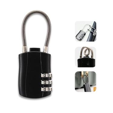 Imagem de Cadeado Com Senha Numérica Reprogramável 3 Dígitos Para Mala Mochila e Armário Portátil Viagem Internacional Antifurto