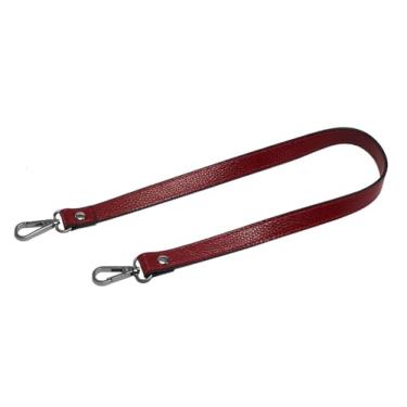 Imagem de VanEnjoy Bolsa de ombro com alça de couro de flor integral, ferragens douradas de 2,54 cm de largura (cadeado vermelho-cinza acastanhado)