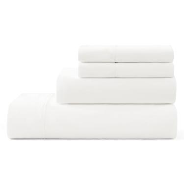 Imagem de UGG 01327 Alahna King Lençóis e Fronhas Conjunto de 4 Peças para Dormir em Luxo Lavável à Máquina, Bolsos Profundos Resistente a Rugas, Tecnologia de Refrigeração Sedosa para Conforto em Todas as Estações, King, Neve