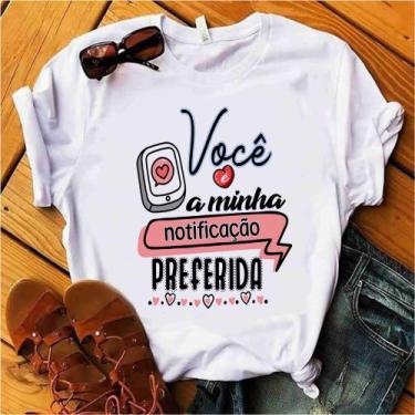 Imagem de Blusa T-shirt Camiseta Feminina Estampada -Frases Casal- Várias Estamp